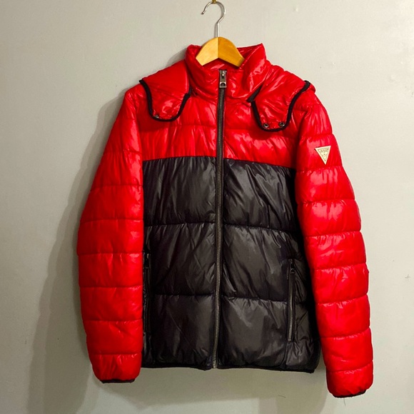 Guess black and red puffer jacket - Picture 1 of 6